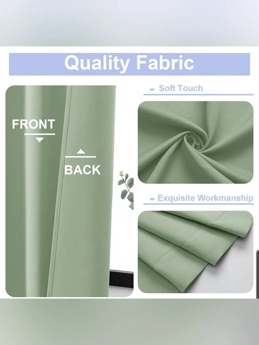 Home Accents Sage Green Blackout Curtain Panels - Set of 2 Size 40x63